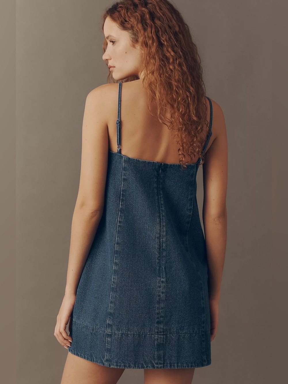 NWT Size XL - Mare Mare Cotton Denim Square-Neck Mini Dress w Pockets (US$ 148) - Picture 6 of 16